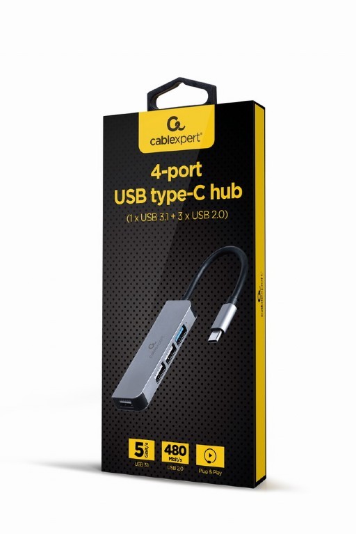 Gembird 4-port usb type-c hub