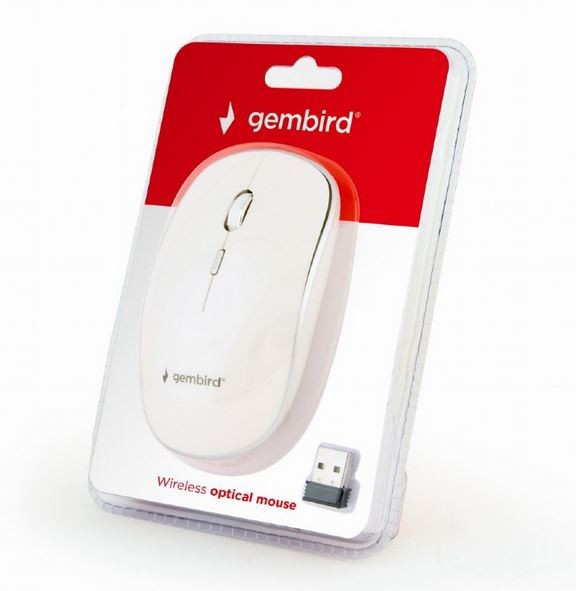 Belaidė pelė gembird musw-4b-01-w, balta