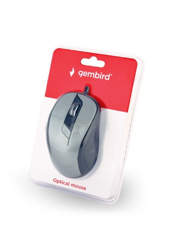 Optinė pelė gembird mus-6b-01-bg, juoda/pilka