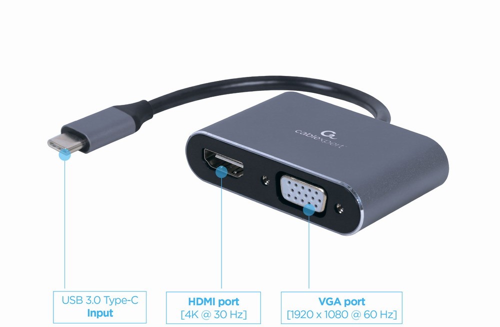 Cablexpert a-usb3c-hdmivga-01