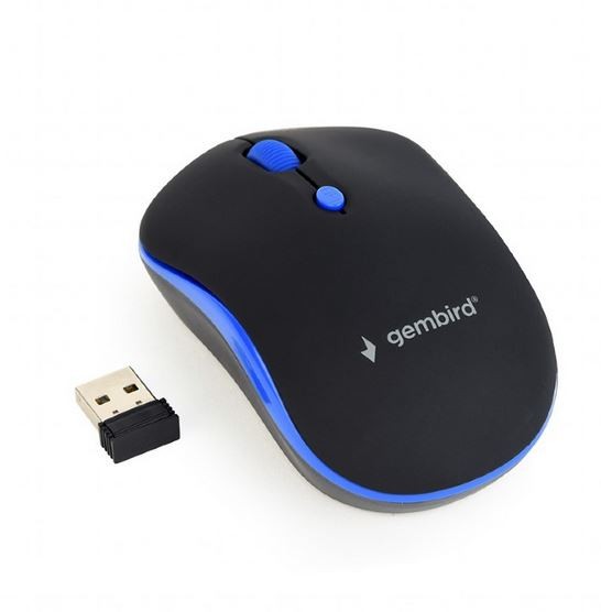 Belaidė pelė Gembird MUSW-4B-03-B, juoda/mėlyna