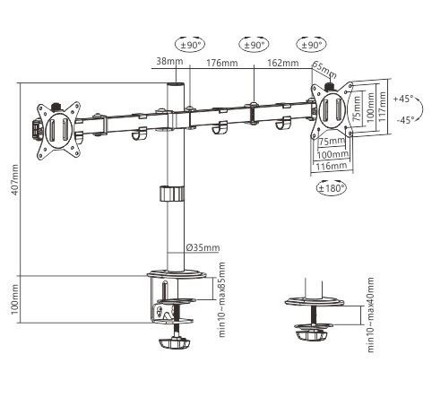Monitoriaus laikiklis gembird ma-d2-01