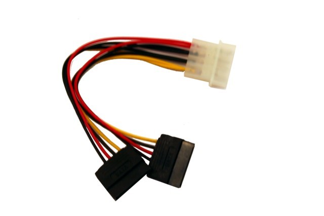 Tinklo laidas sata (cc-psu-1), molex - 2 x sata , 15 cm
