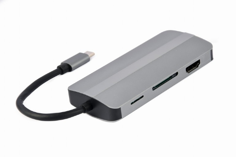 Gembird usb type-c 8-in-1 silver