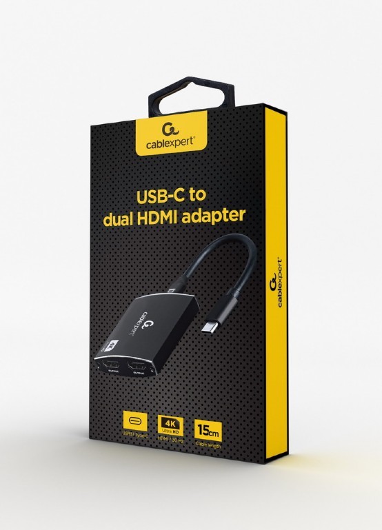 Adapteris gembird a-cm-hdmif2-01, usb-c - hdmi, 0.15 m