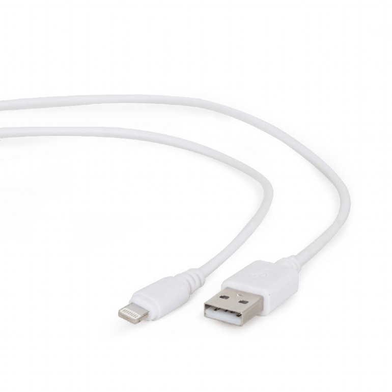 Maitinimo laidas gembird cc-usb2-amlm-2m-w, usb-a/lightning, 2 m