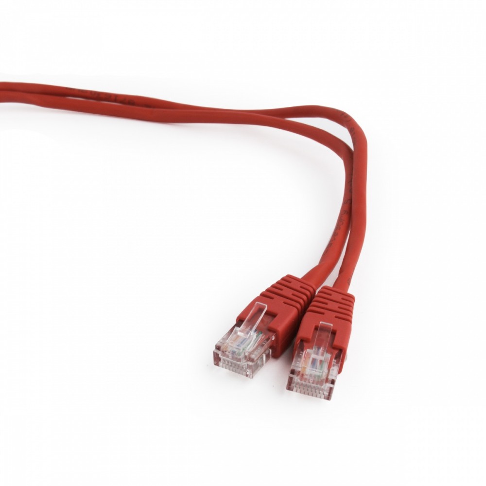 Tinklo laidas patch cable cat5e utp 0.25m/red pp12-0.25m/r gembird