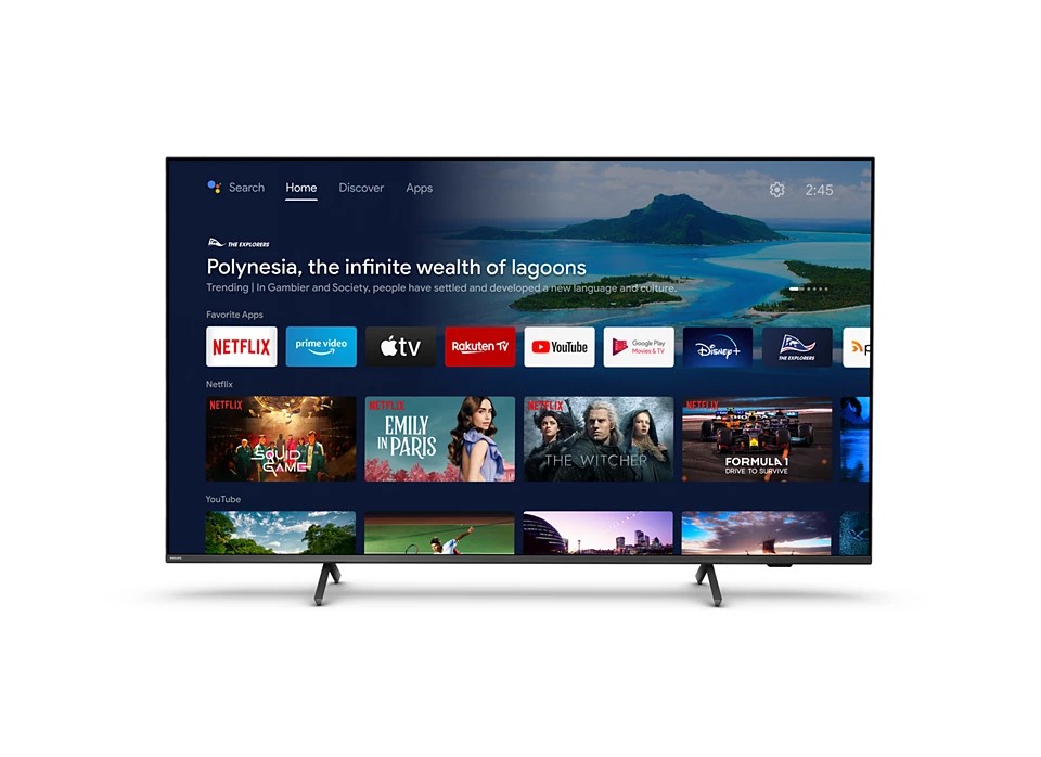 65 colių 4K UHD LED televizorius Philips su Ambilight ir Android