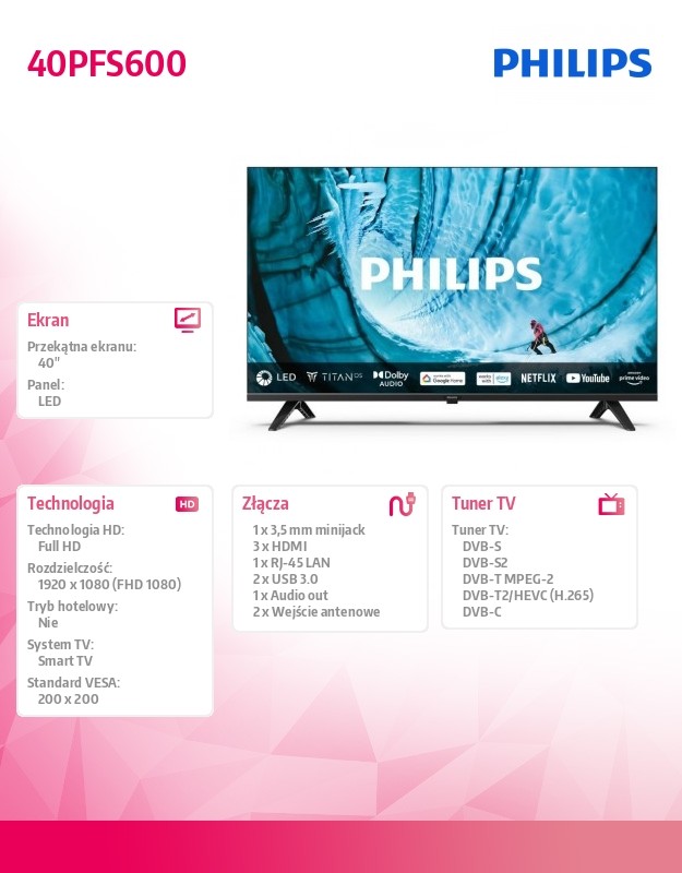 Išmanusis led televizorius su titan os ir dolby audio