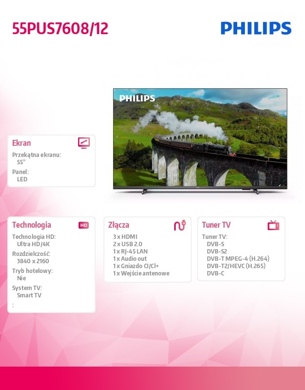 55 colių led 4k išmanusis televizorius philips