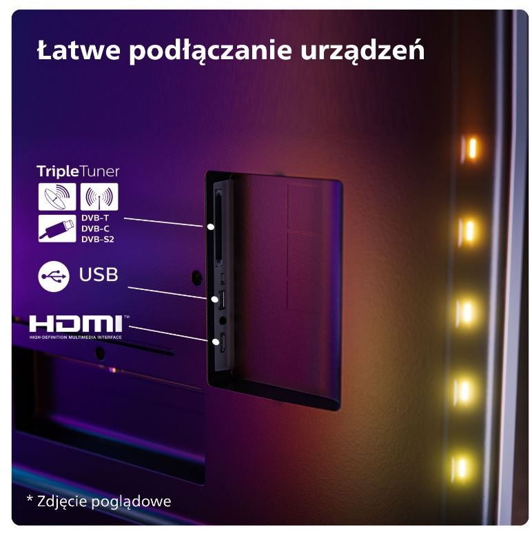 55 colių LED televizorius su Ambilight sistema