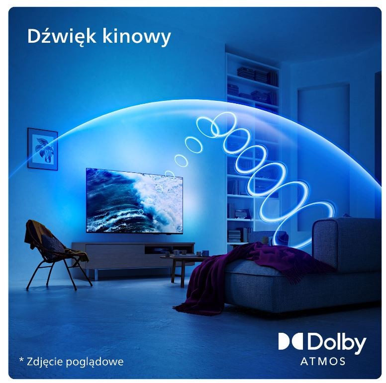 55 colių LED televizorius su Ambilight sistema