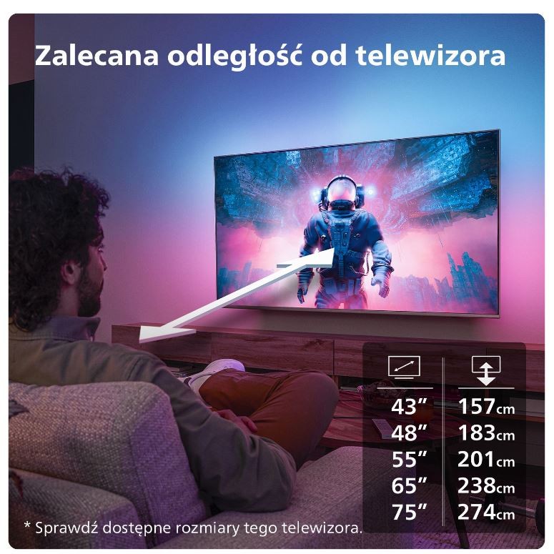 55 colių LED televizorius su Ambilight sistema