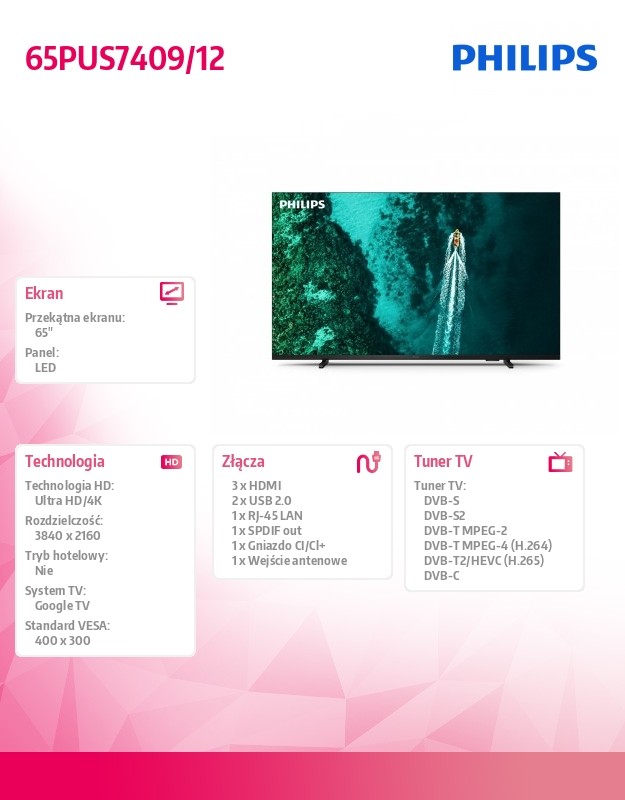 65 colių 4k televizorius su „dolby atmos“