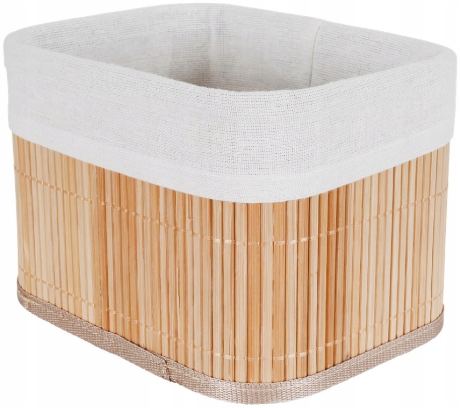 BAMBUSAS KASETĖ ORGANIZATORIUS SU MATERIALU BRONZAS Matmenys 20x14,5x12 cm