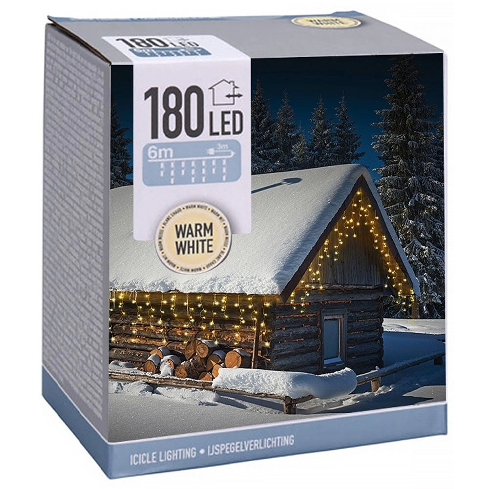LED šviesos užuolaida 180 LED, skaidri, 600 × 52 cm 3