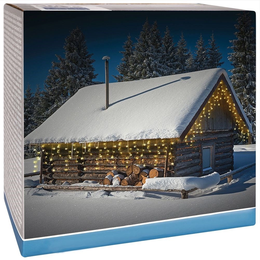 LED gaismas aizkars 180 LED, caurspīdīgs