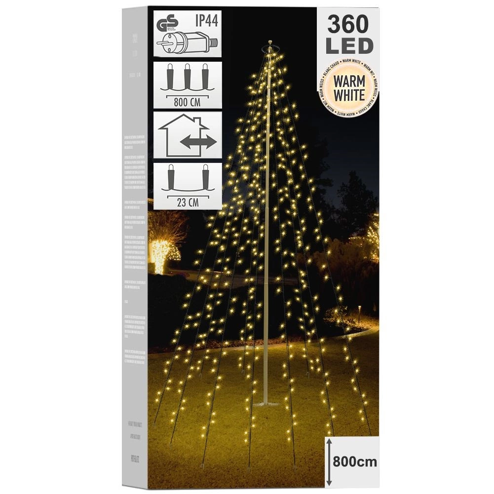 Kalėdinė šviesos girlianda 360 LED, 10 grandinių, juoda, 8 m 3