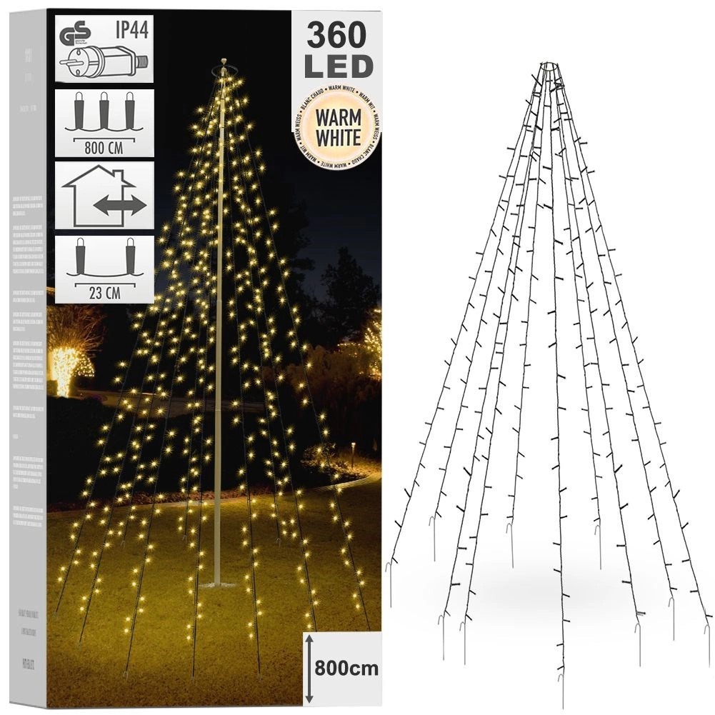 Ziemassvētku gaismas virtene 360 LED, 10
