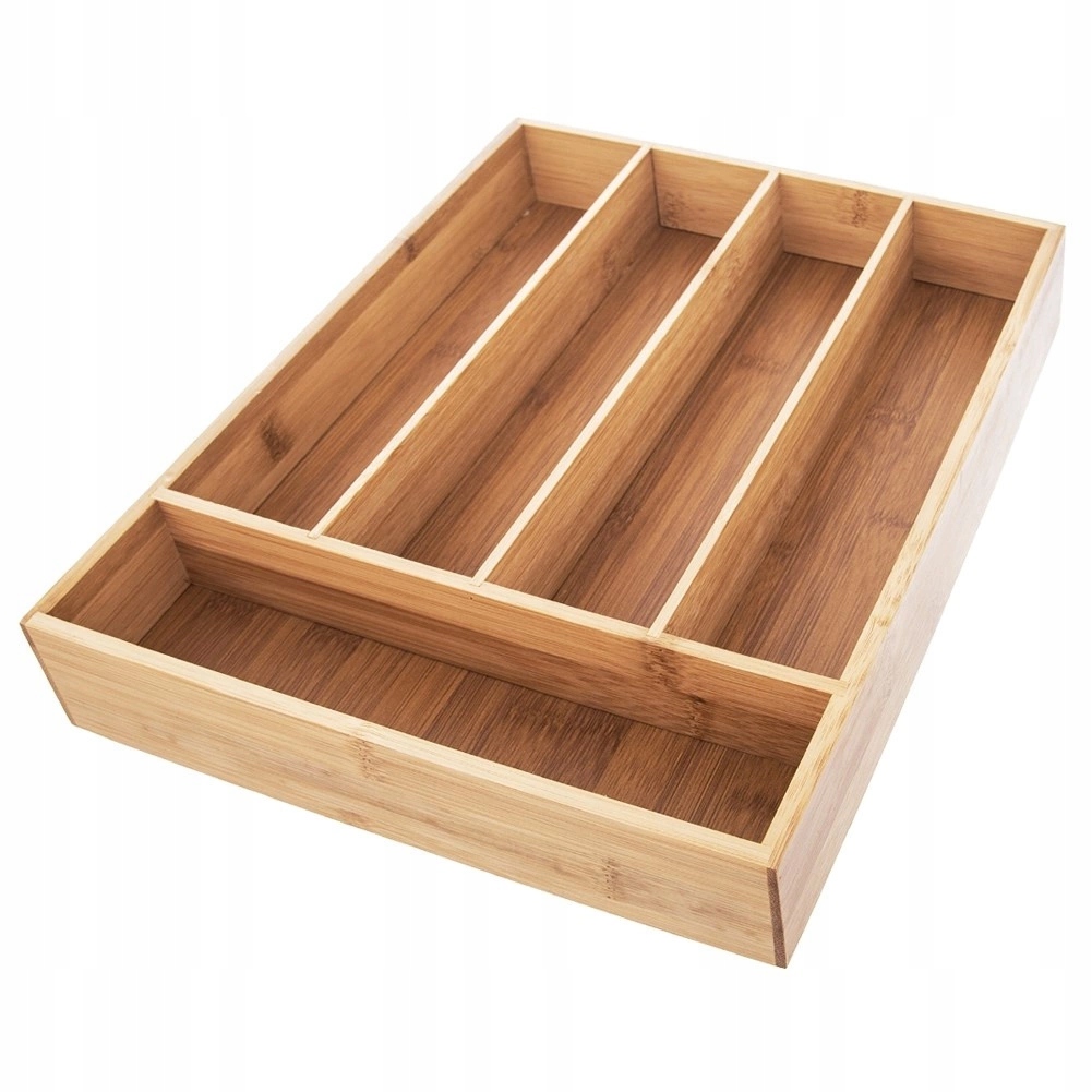 Excellent Housewares bambukinis stalo įrankių dėklas, 35x26x5 cm