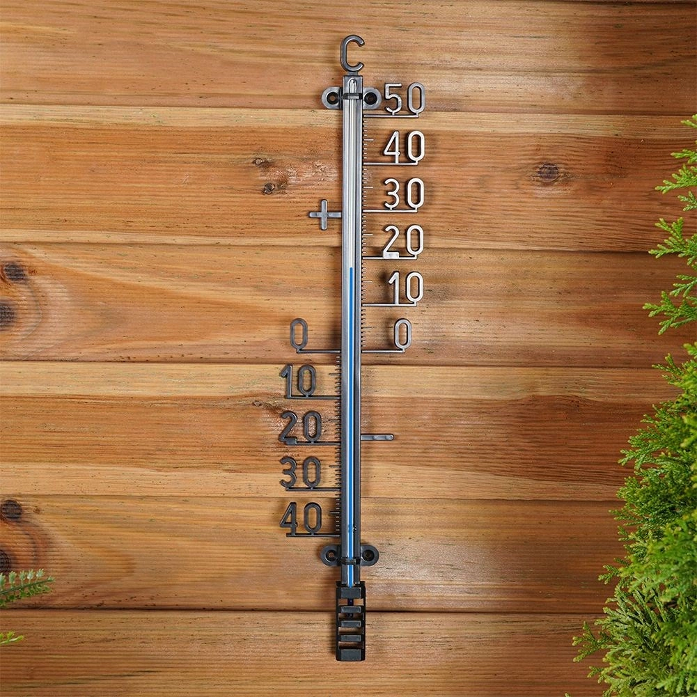 Lauko termometras juodas 41 cm