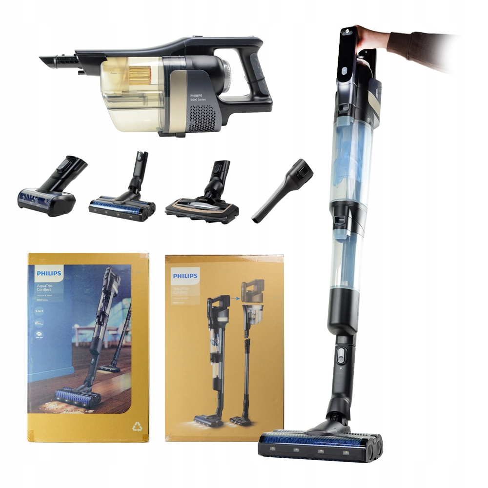 Dulkių siurblys - philips xw9463/11 2-in-1 laidinis dulkių siurblys be maišelio sausas ir šlapias juodas