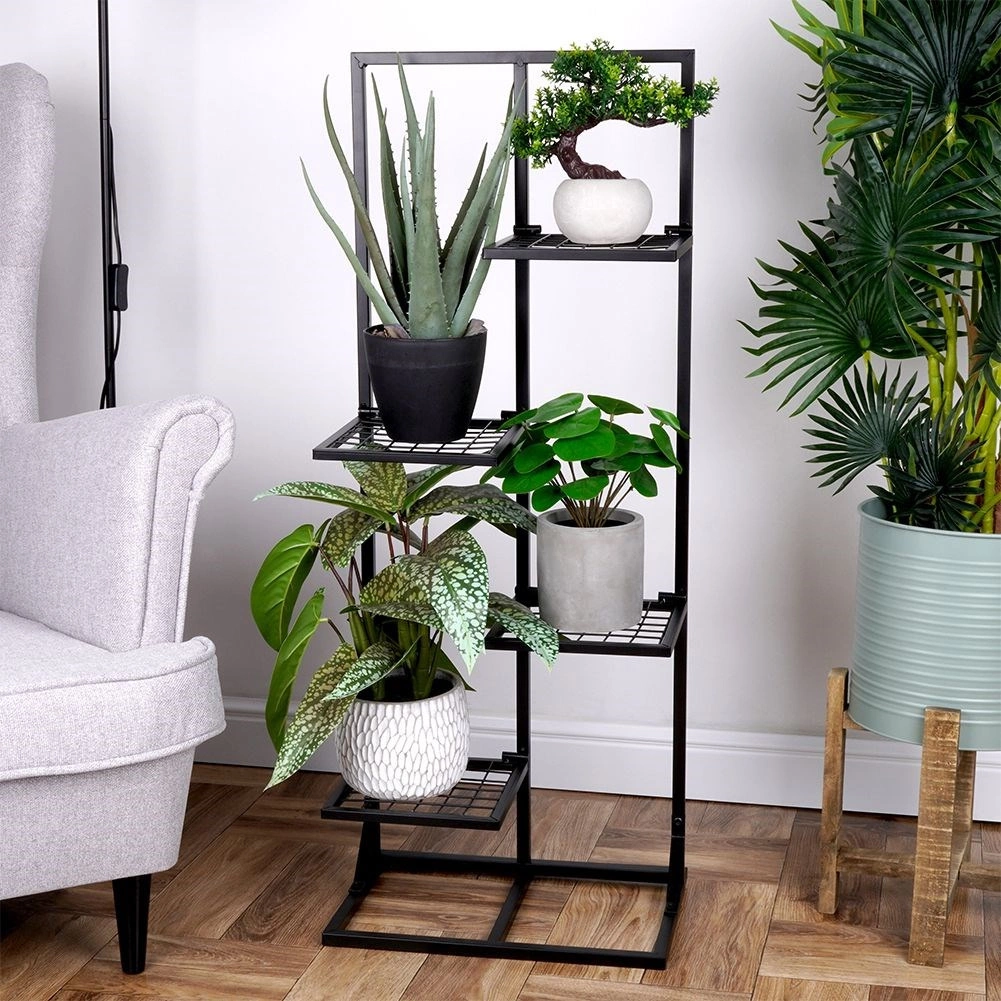 Metalinė augalų lentyna 4 lygių 102 cm