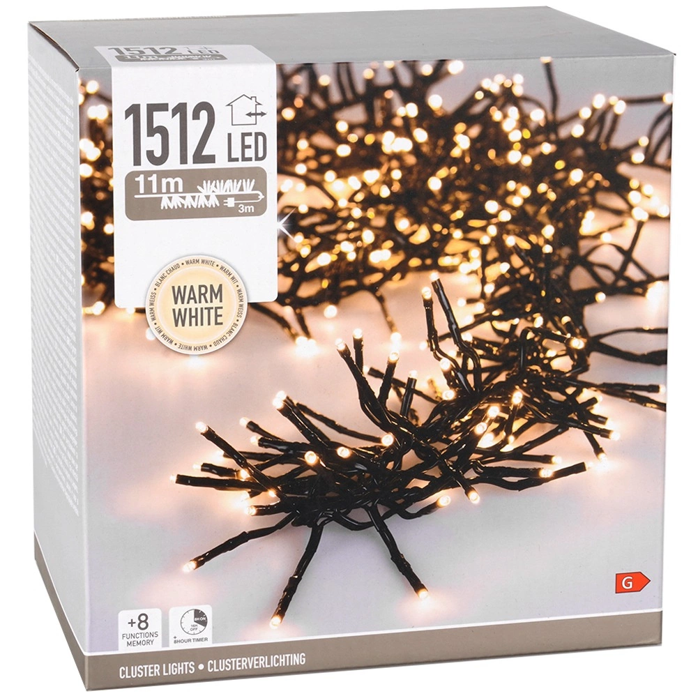 Ziemassvētku virtene 1512 LED, melna, 11
