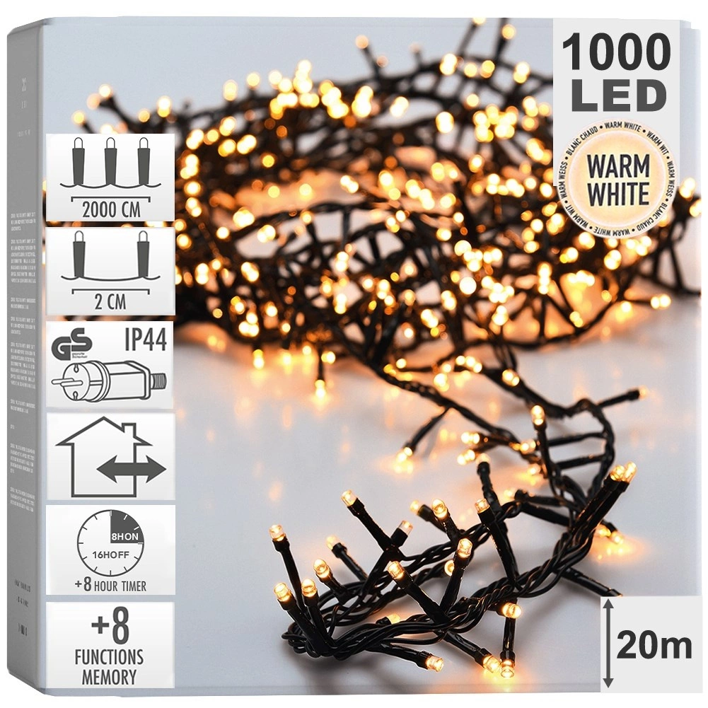 Ziemassvētku LED virtene 1000 LED, zaļa