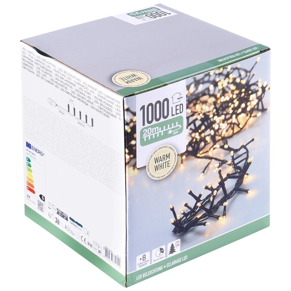 Kalėdinė LED girlianda 1000 LED, žalia, 20 m 3