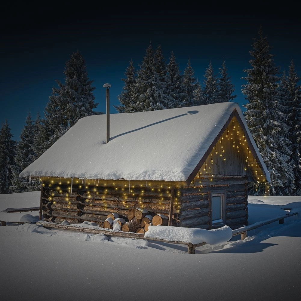 LED šviesos užuolaida 180 LED, žalia, 585 × 52 cm