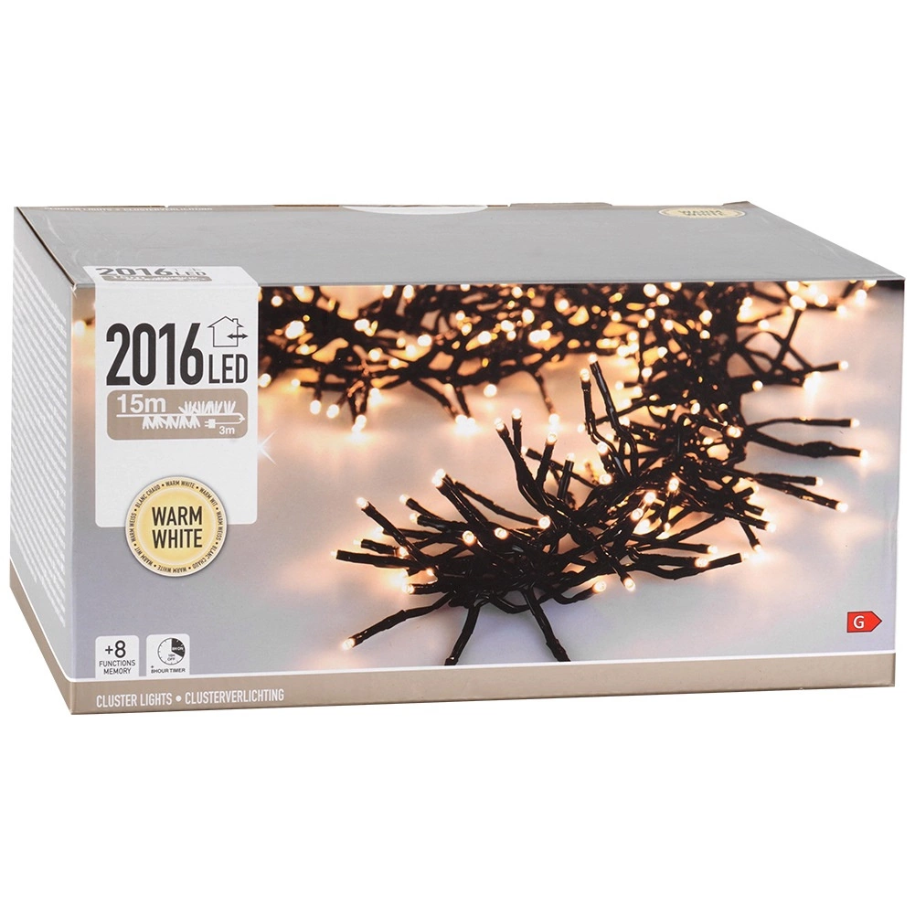 Ziemassvētku LED virtene, 2016 LED, melna