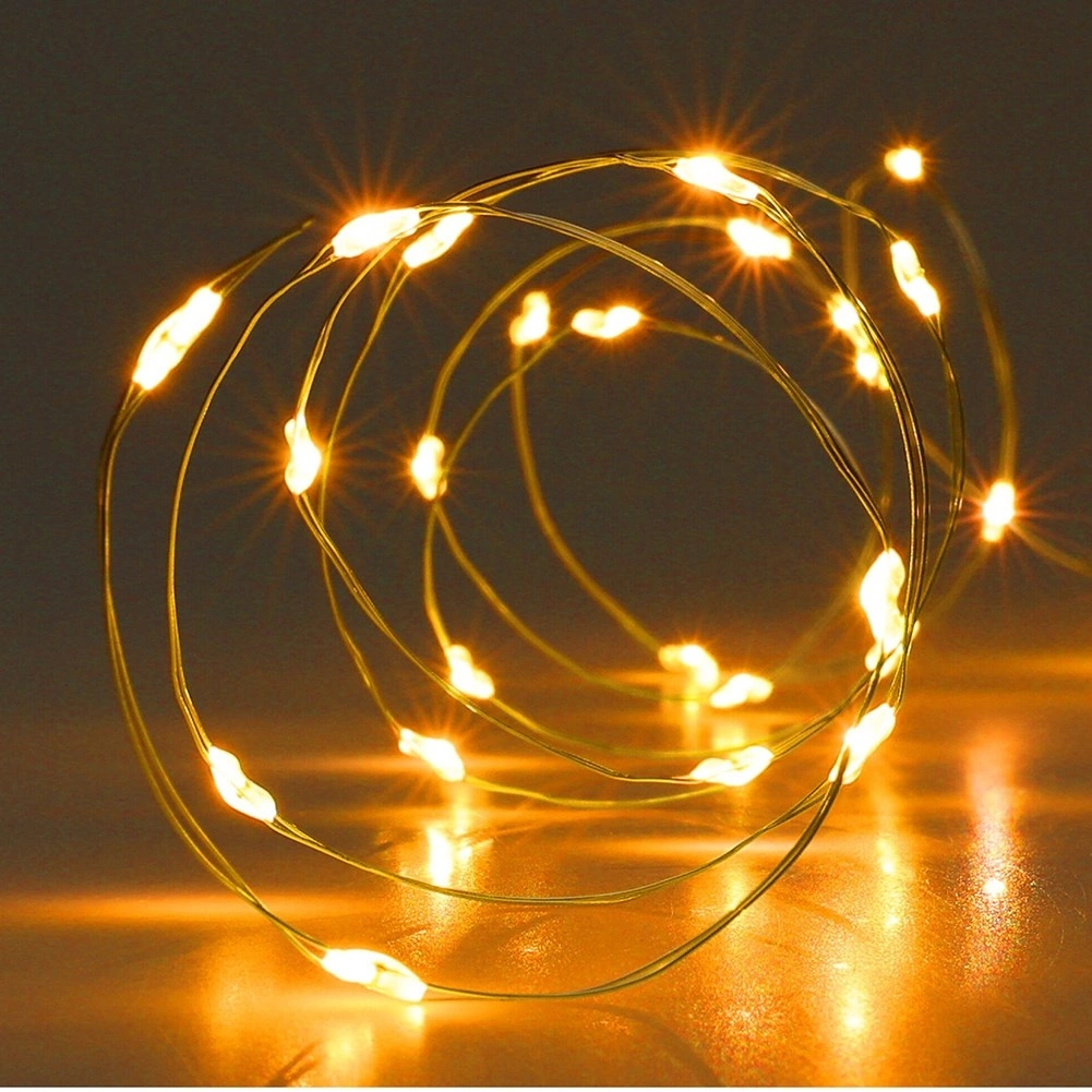 Kalėdinė LED lempučių girlianda 20 LED, auksinė, 95 cm