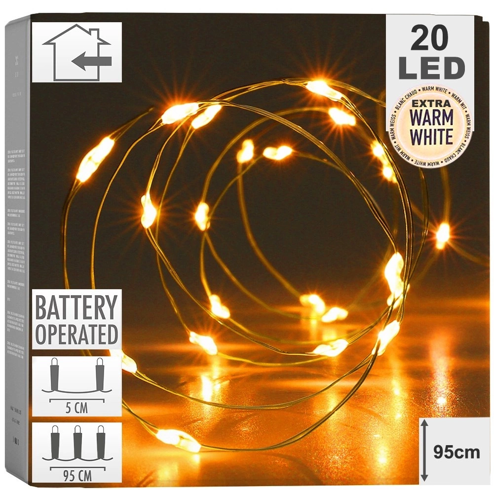 Ziemassvētku LED virtene 20 LED, zelta