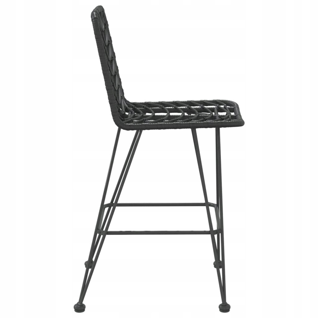Barų kėdės, 2 vnt, juoda 45 x 56 x 103,5 cm, pe, rotangas ir stal vidaxl