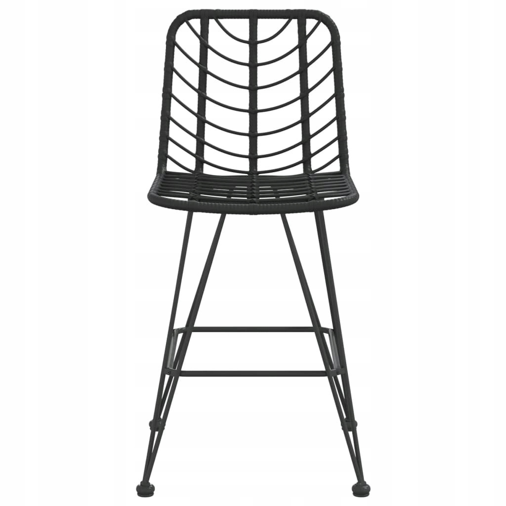 Barų kėdės, 2 vnt, juoda 45 x 56 x 103,5 cm, pe, rotangas ir stal vidaxl