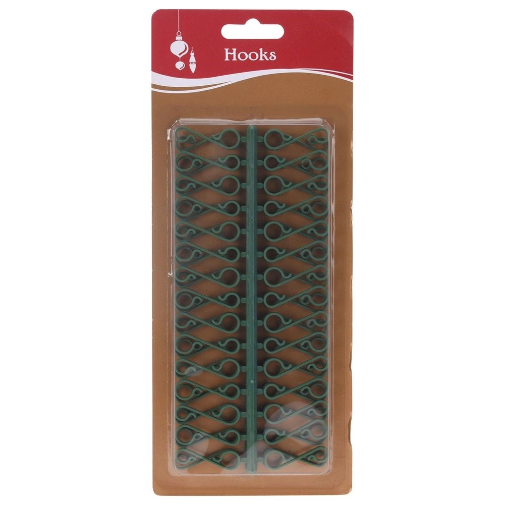 Kalėdinių dekoracijų kabliukai, žali, 3,5 cm, 60 vnt.