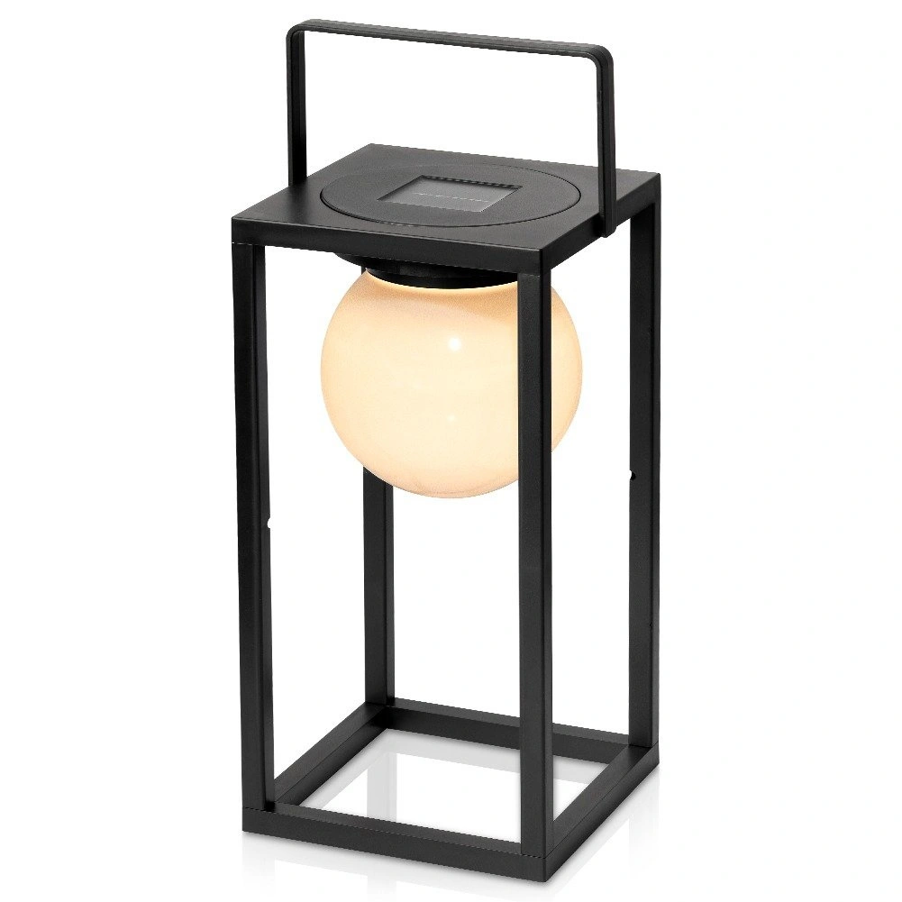 Saulės energija įkraunamas LED lauko šviestuvas, juodas, 15 × 15 × 30 cm