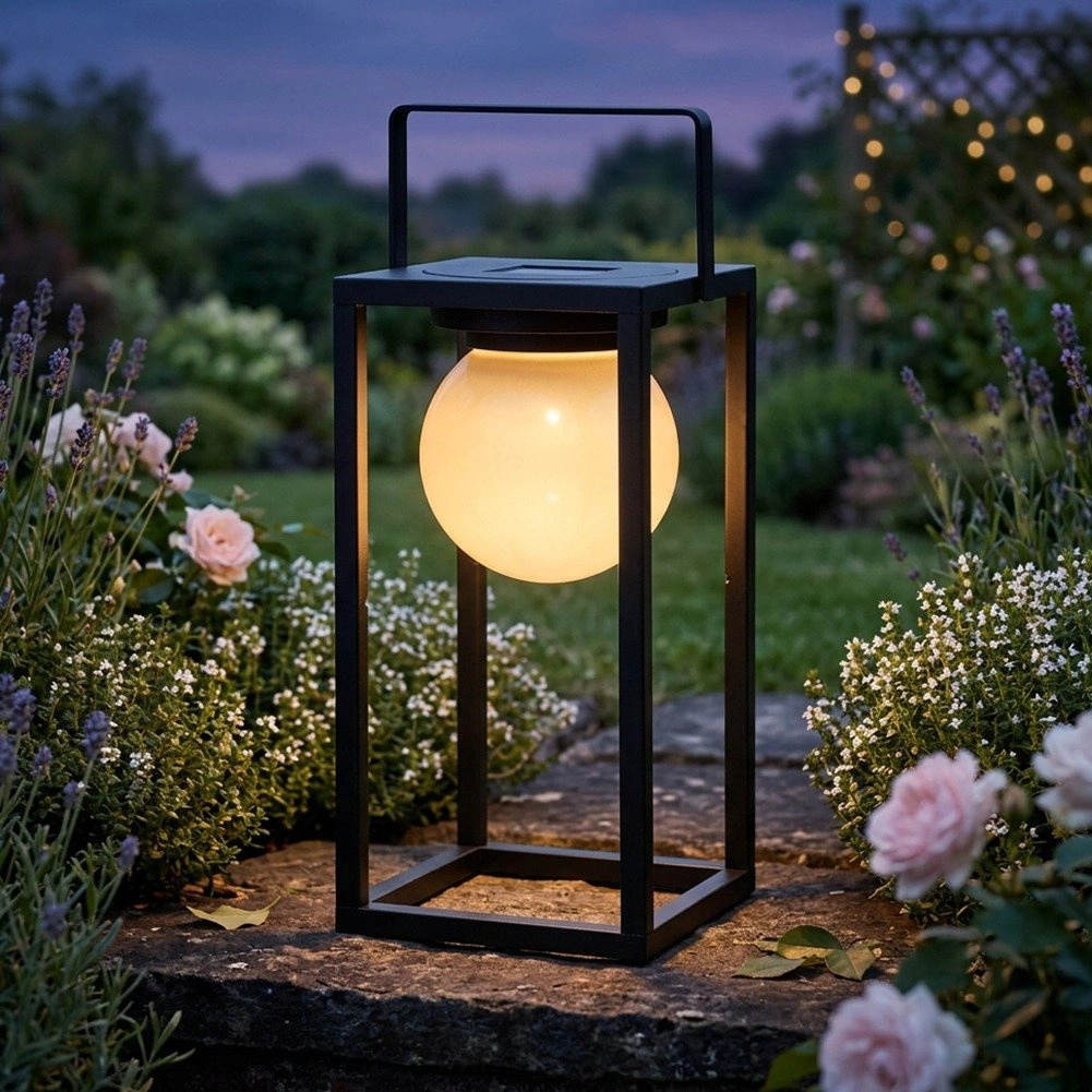 Saulės energija įkraunamas LED lauko šviestuvas, juodas, 15 × 15 × 30 cm 3