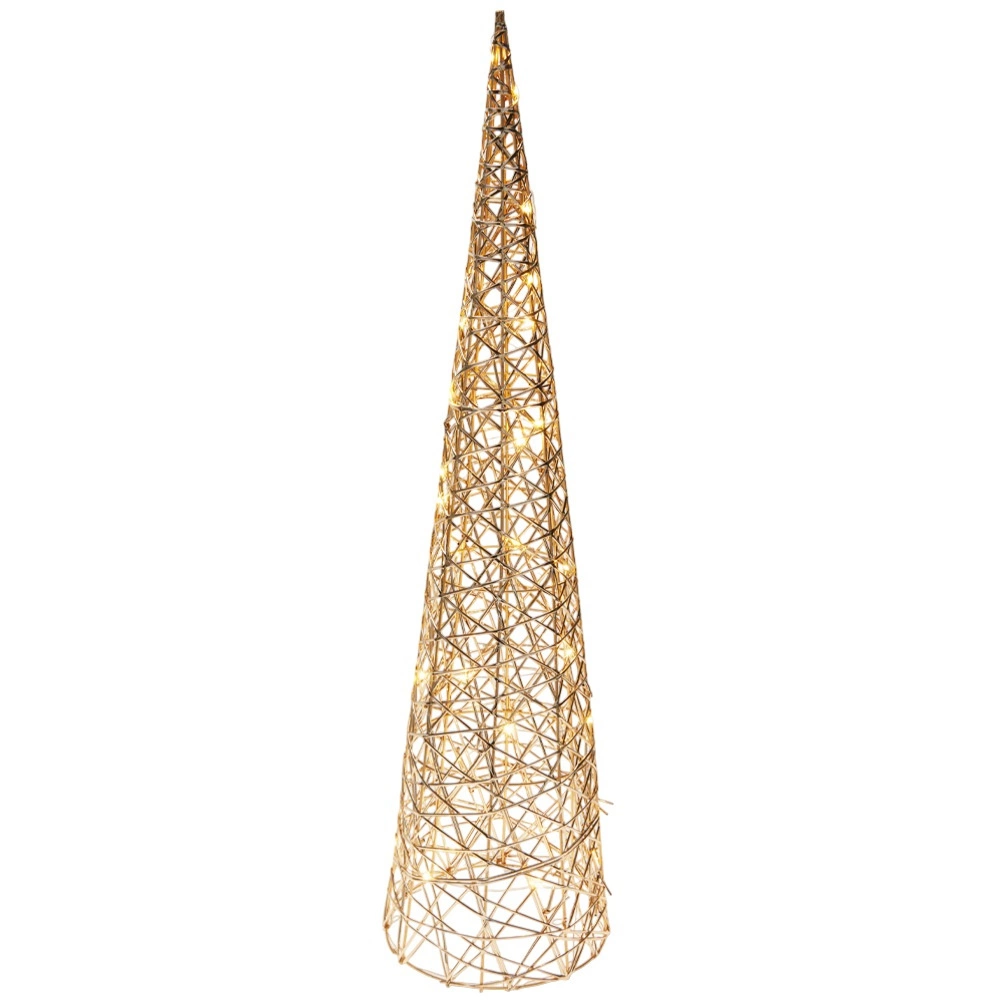Šviečianti kalėdinė eglutė su 40 LED, auksinė, 80 cm 2