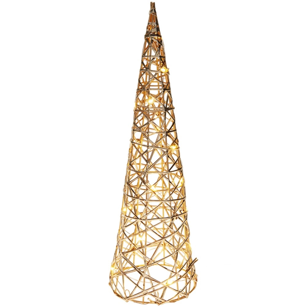 LED kalėdinė eglutė, auksinė, 40 cm 2