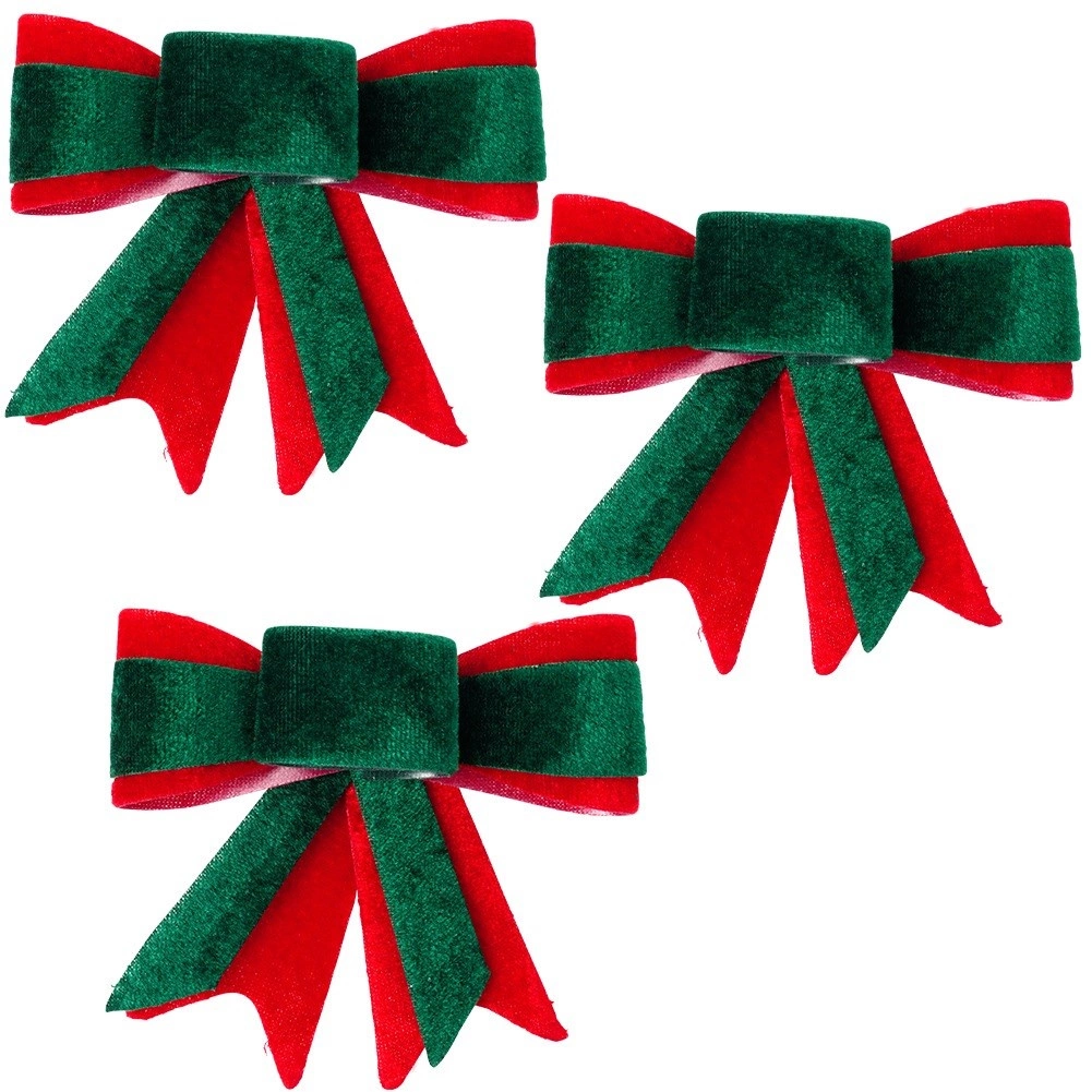Ziemassvētku dekoratīvo lentīšu komplekts, samta virsmas
