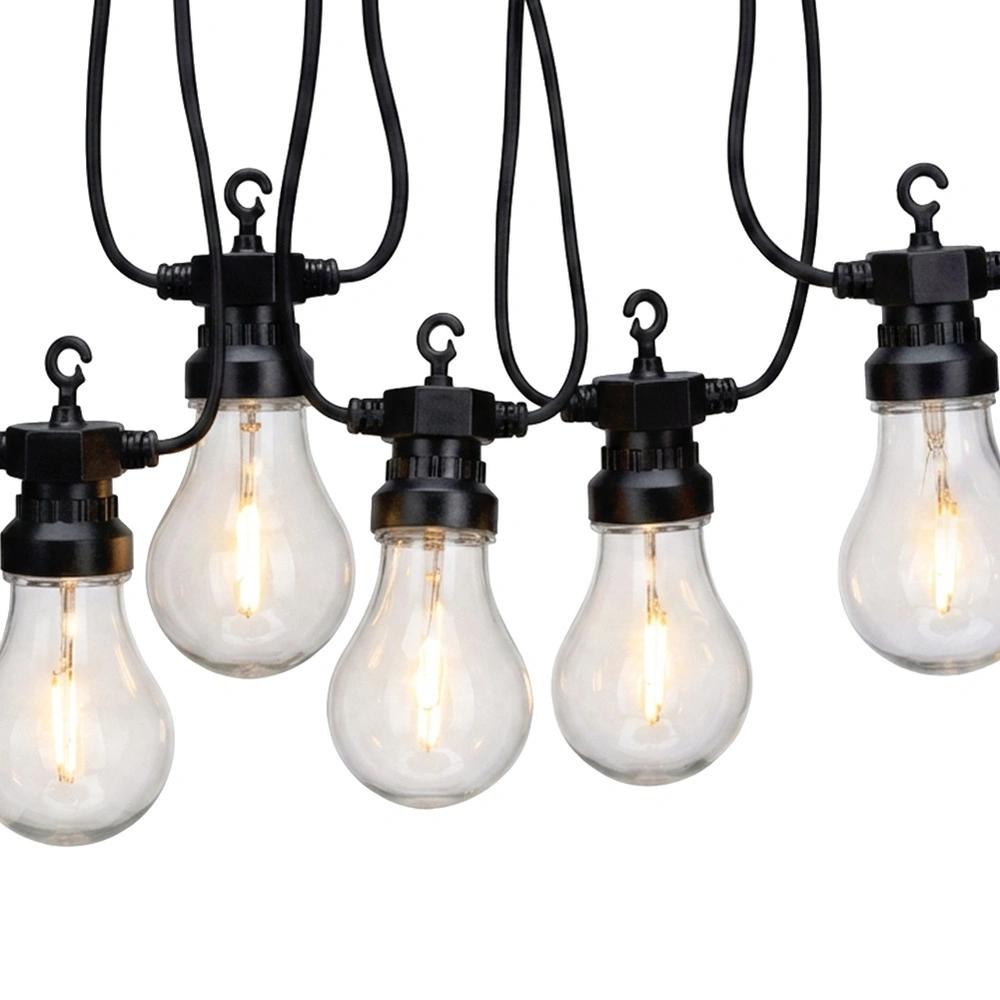 Lauko šviesos girlianda su 20 LED lempučių ir laikmačiu, skaidri, 9,5 m