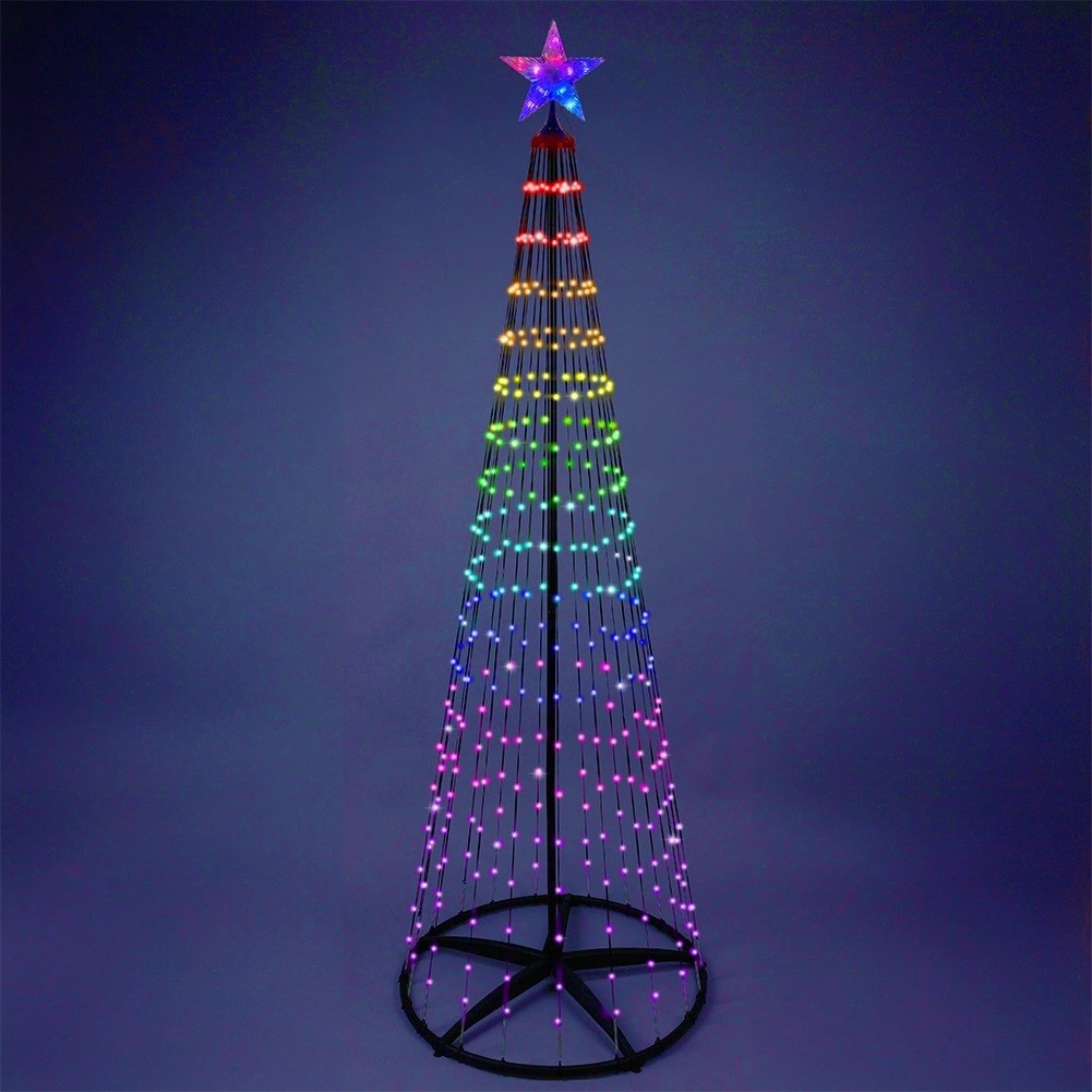 LED kalėdinė eglutė su 550 RGB LED, įvairiaspalvė, 90 × 90 × 300 cm