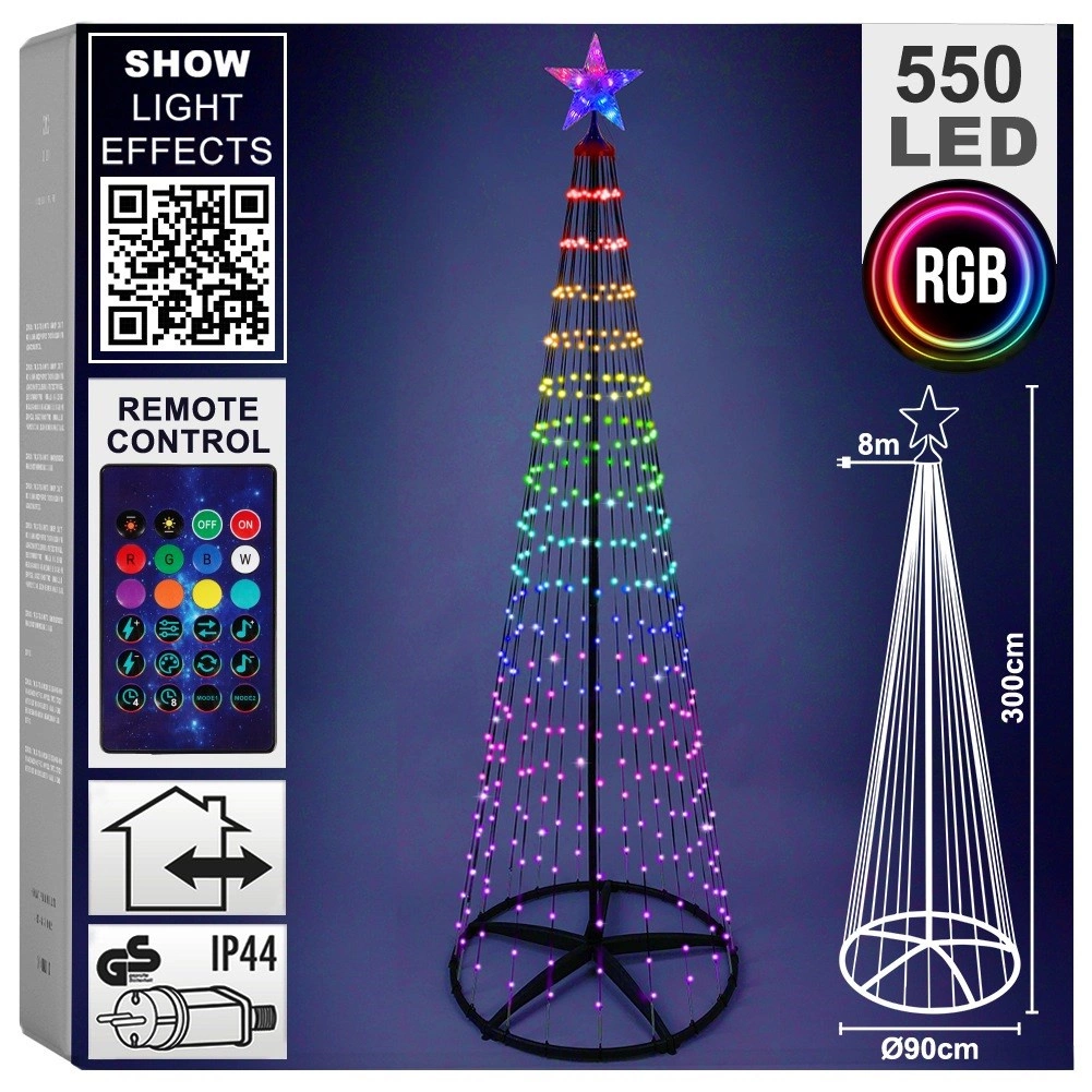 LED Ziemassvētku egle ar 550 RGB