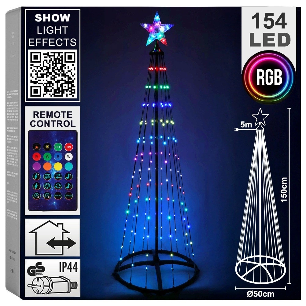 LED Ziemassvētku egle ar 154 RGB