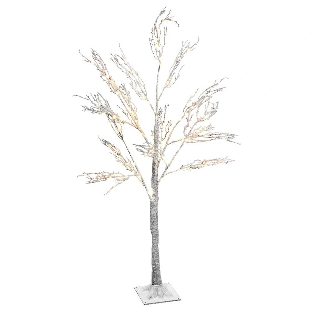 LED dekoratyvinis medelis su 150 LED ir apsnigtomis šakomis, rudas, 120 cm 2