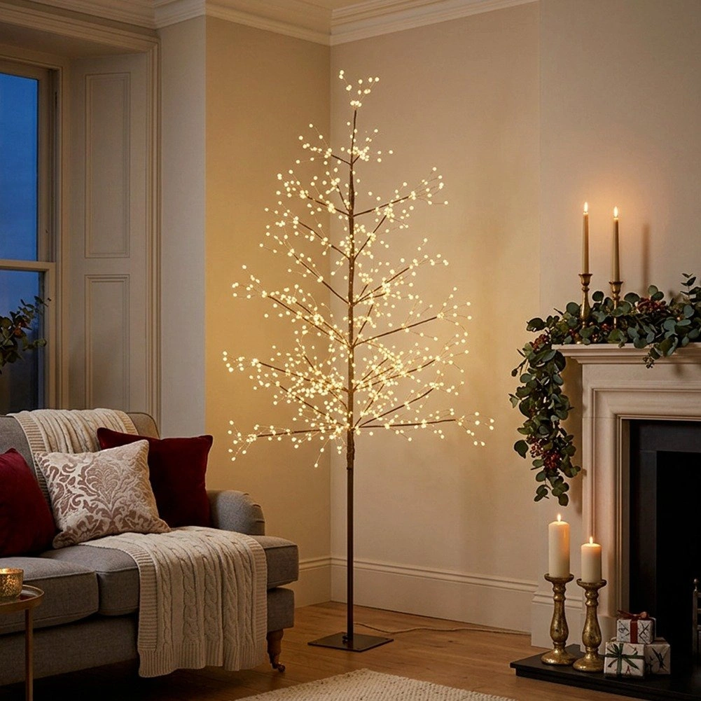 Šviečiantis dekoratyvinis medelis 1170 LED, rudas, 180 cm