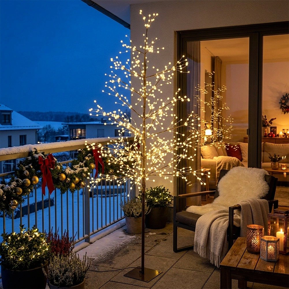 Šviečiantis dekoratyvinis medelis 1170 LED, rudas, 180 cm 3