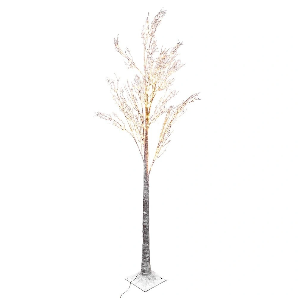 LED dekoratyvinis medelis su apsnigtomis šakelėmis, rudas, 180 cm 2